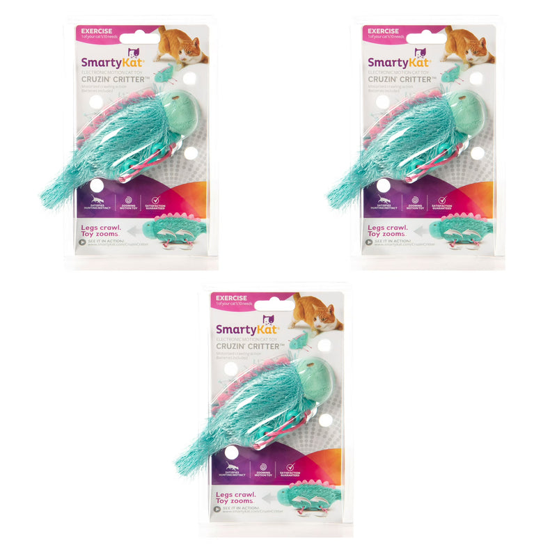 SmartyKat Cruzin' Critter Electronic Motion Cat Toy, Battery Powered (3 Pack)