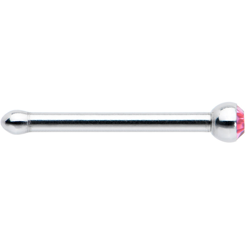20G Stainless Steel Pink Gem Micro Nose Bone