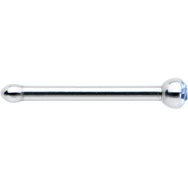 20G Stainless Steel Light Blue Gem Micro Nose Bone