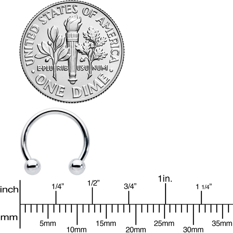 16G STEEL HORSE SHOE Circular Barbell 3/8 3mm