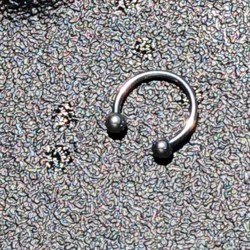 16G STEEL HORSE SHOE Circular Barbell 3/8 3mm