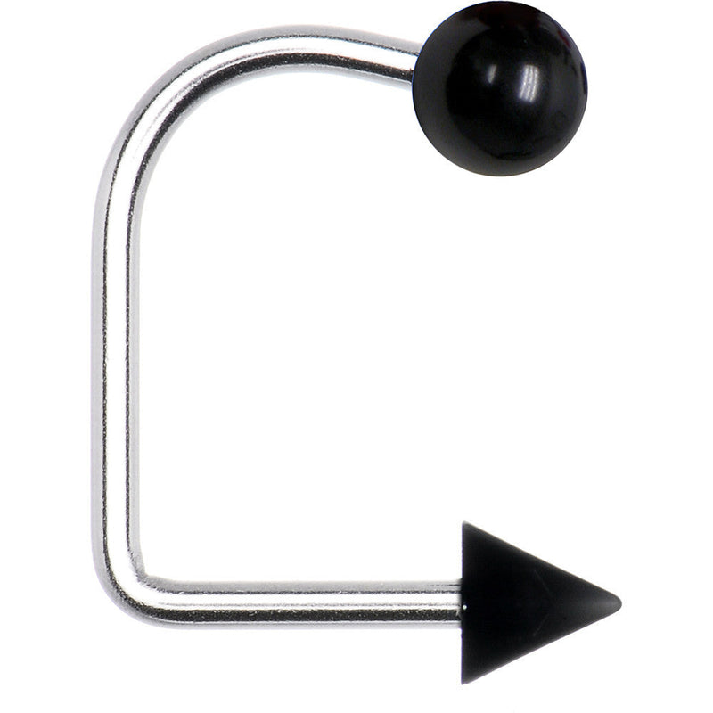 14G Black Acrylic Ball Cone Lippy Loop Labret