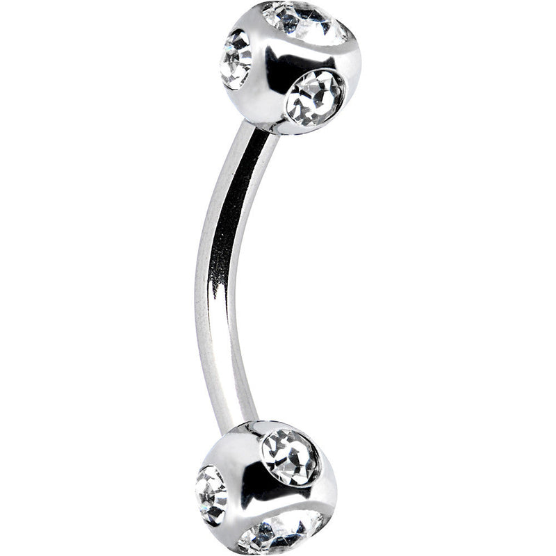 16G Clear Multi Gem Eyebrow Ring