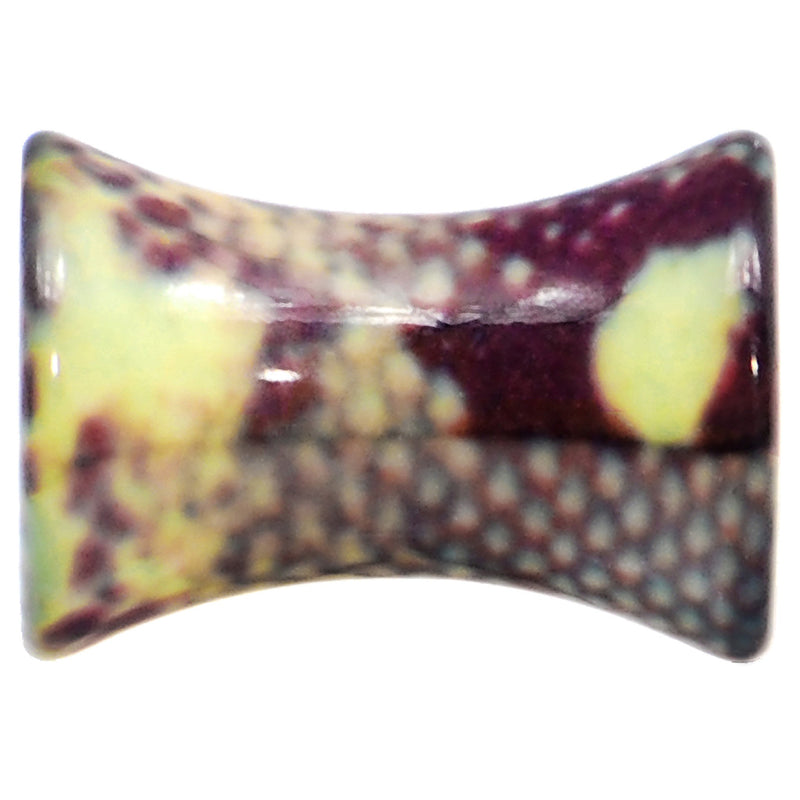 4G Green Snake Skin Acrylic Saddle Plug