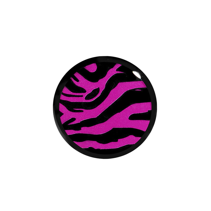5/8 Acrylic Pink Black Zebra Saddle Plug