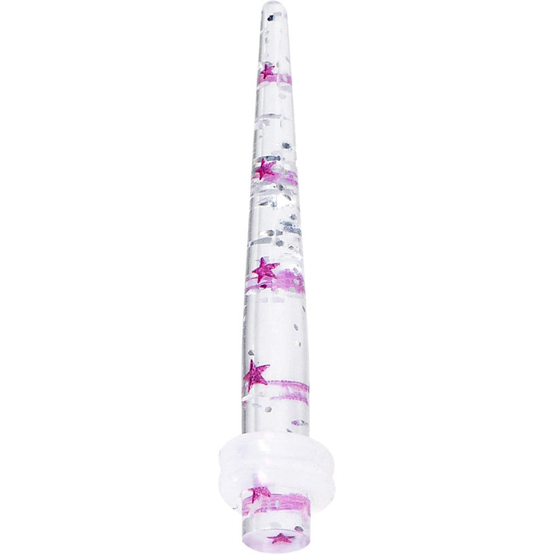6G Clear Acrylic Glitter Purple Star Confetti Taper