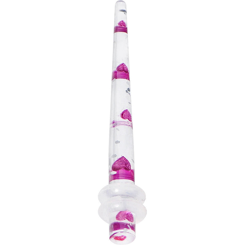 8G Clear Acrylic Glitter Purple Heart Confetti Taper