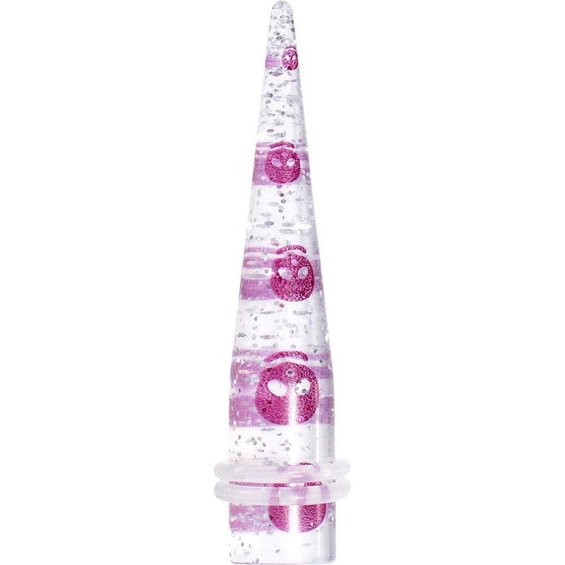 00G Clear Acrylic Glitter Purple Skull Confetti Taper