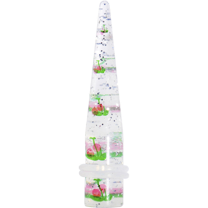 00G Clear Acrylic Glitter Pink Cherry Confetti Taper