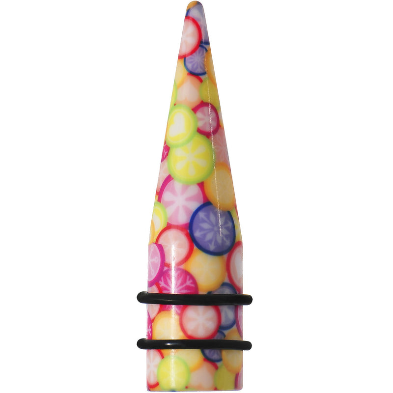 5/8 Groovy Retro Flower Acrylic Taper