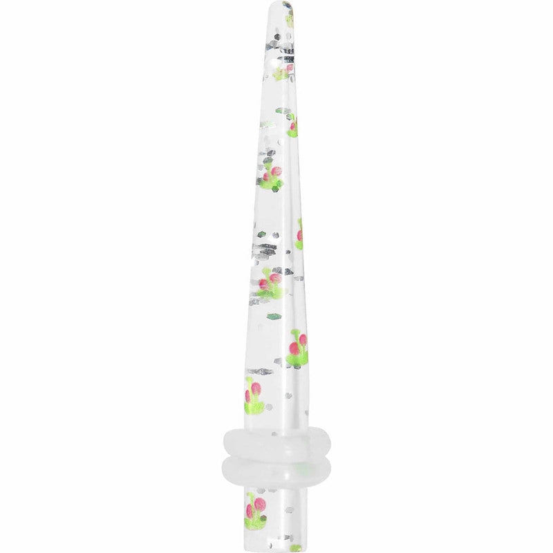 6G Clear Acrylic Glitter Cherry Confetti Taper