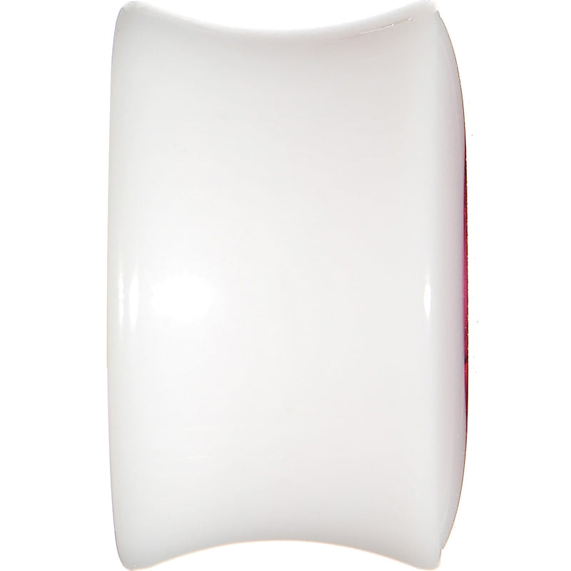 5/8 White Acrylic Pink Metallic Rose Flower Plug