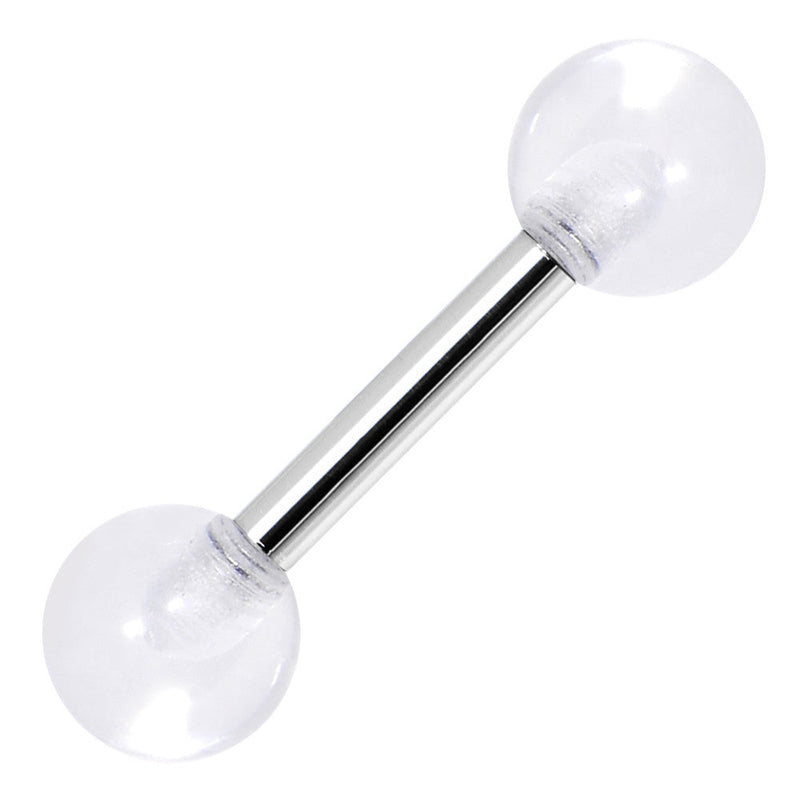16G 1/4 Acrylic Clear Tragus Cartilage Barbell