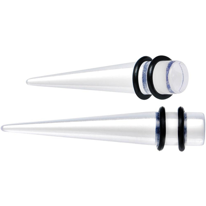 14G to 00G 18 Piece Set Ear Stretching Kit in Clear Acrylic