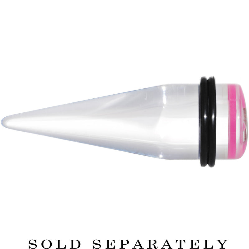 5/8 Clear Pink Acrylic Set Sail Nautical Anchor Taper
