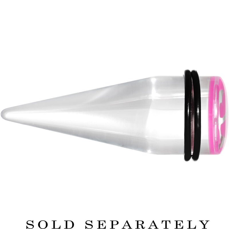 18mm Clear Pink Acrylic Set Sail Nautical Anchor Taper