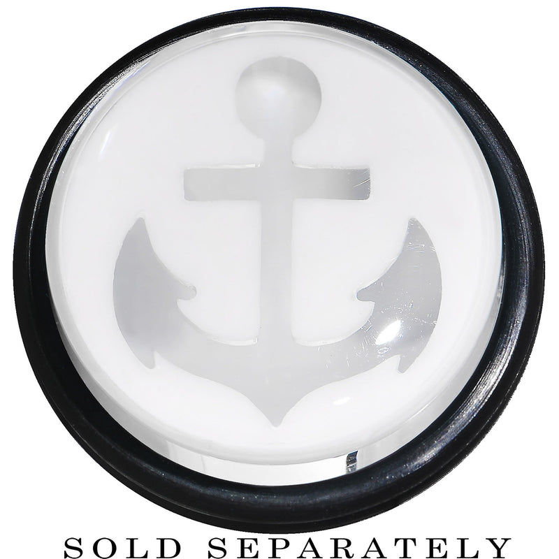 20mm Clear White Acrylic Set Sail Nautical Anchor Taper