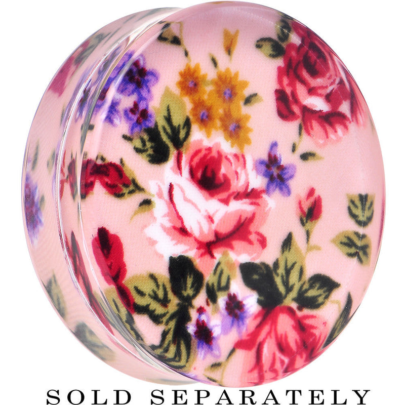 44mm Acrylic Pink Grandma's Wallpaper Flowered Saddle Plug