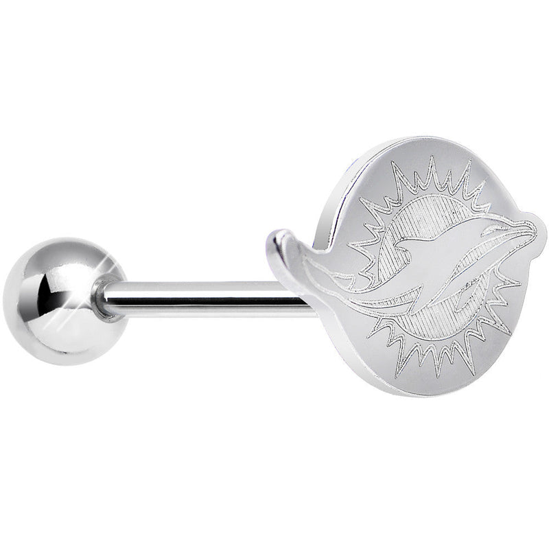 Officially Licensed NFL Cut Out Miami Dolphins Tongue Ring