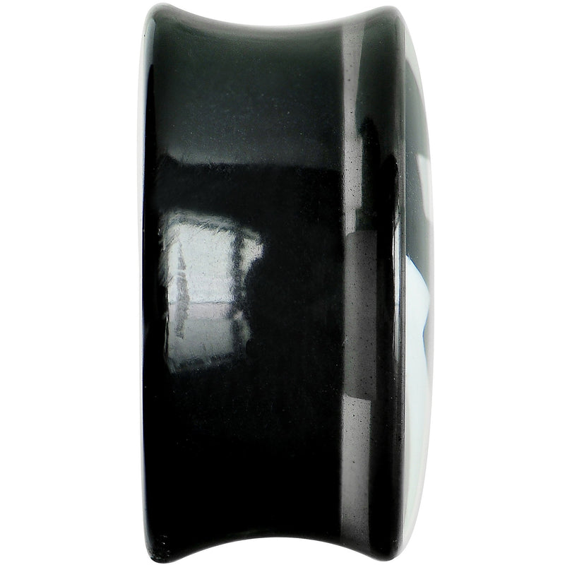 20mm Black Acrylic White Mustache Saddle Plug