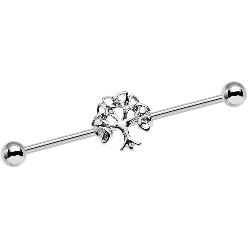 14G Celtic Trinity Knot Tree of Life Industrial Barbell 38mm