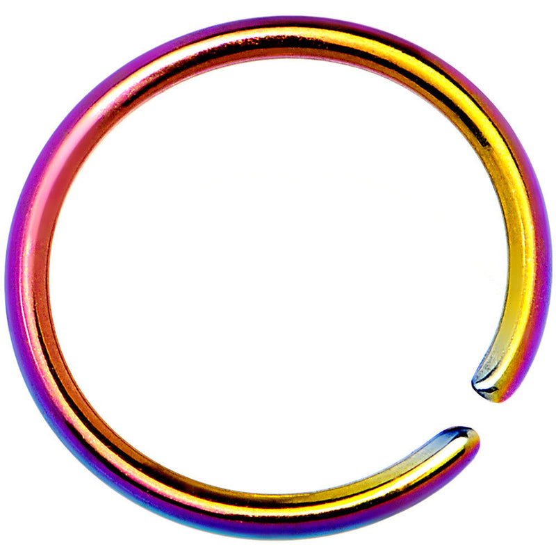 20G 5/16 Rainbow Anodized Annealed Steel Seamless Circular Ring