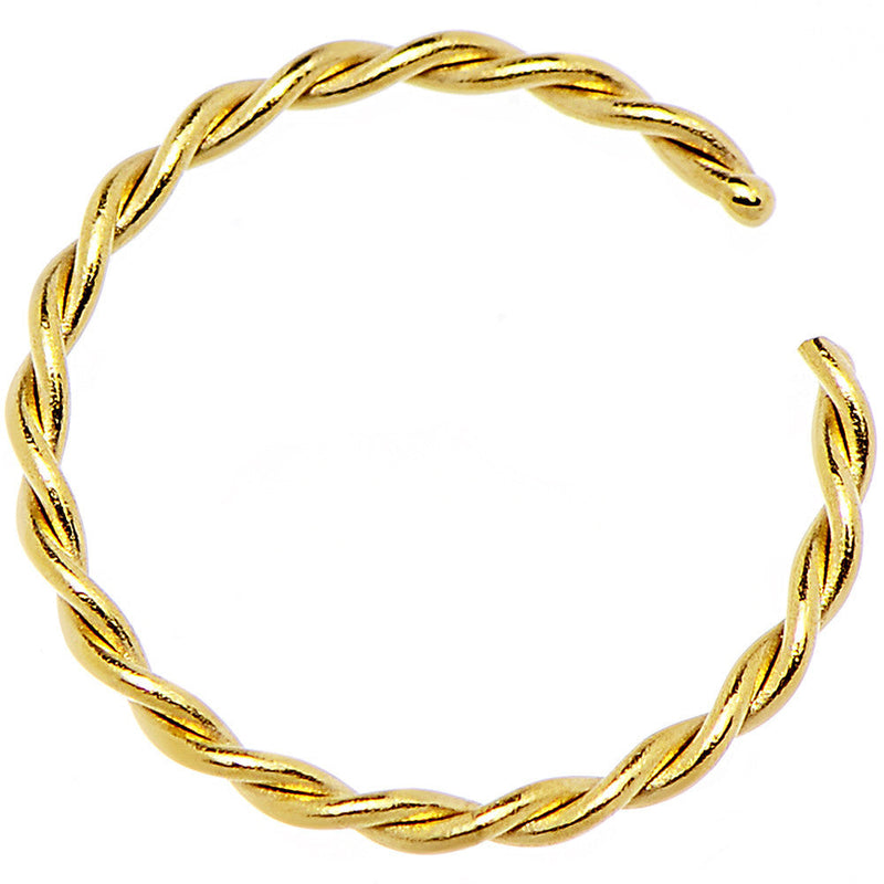 20G 5/16 Gold IP Annealed Steel Seamless Braided Circular Ring
