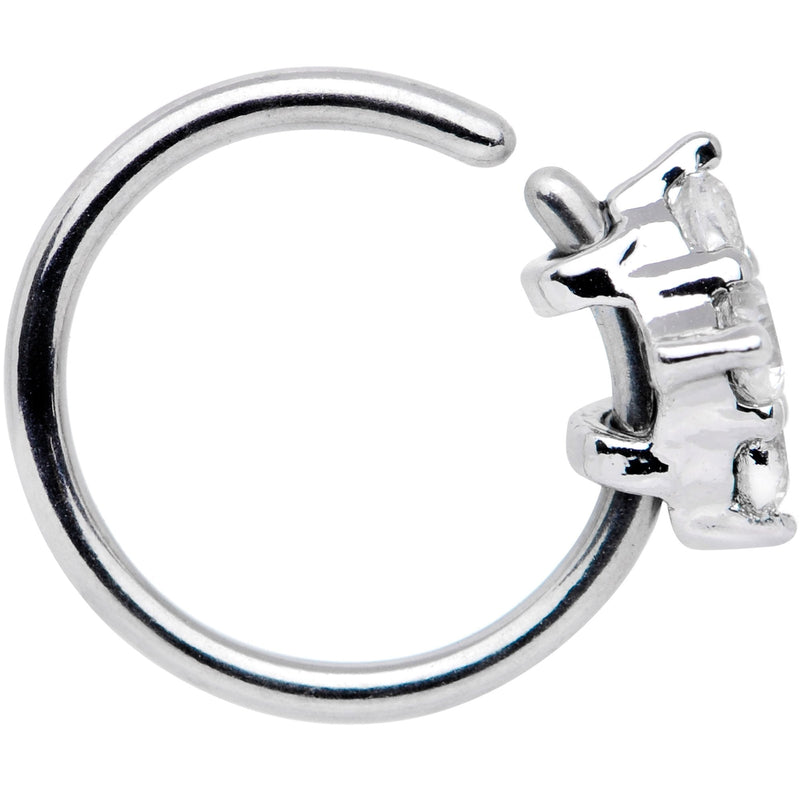20G 5/16 Clear CZ Gem Cluster Seamless Circular Ring