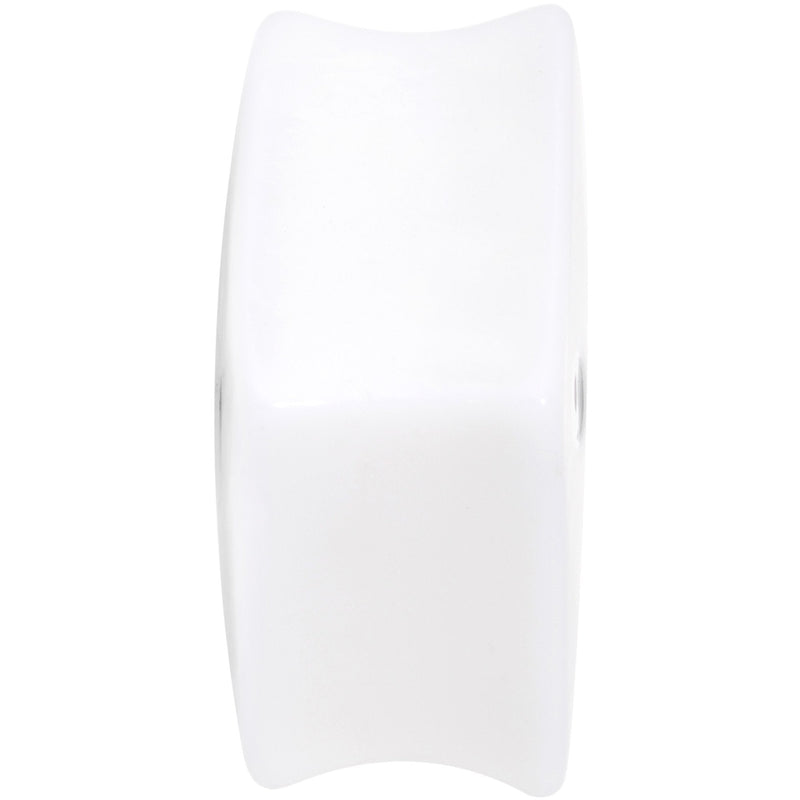 White Acrylic Square Shaped Lucky 7 Dice Saddle Plug Set 22mm to 32mm