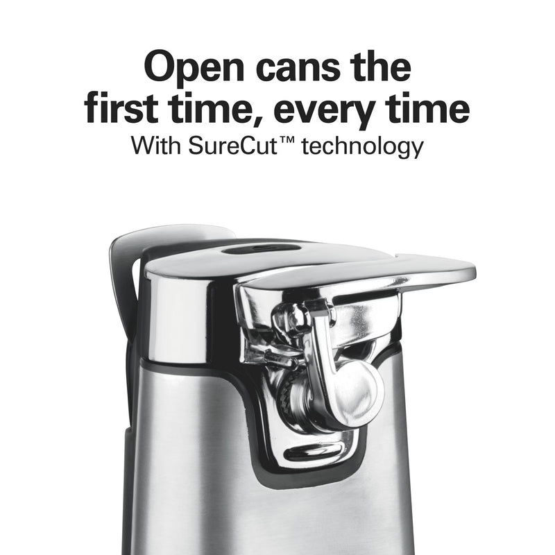 Hamilton Beach SureCut Automatic Electric Can Opener with Multi Tool, Stainless Steel