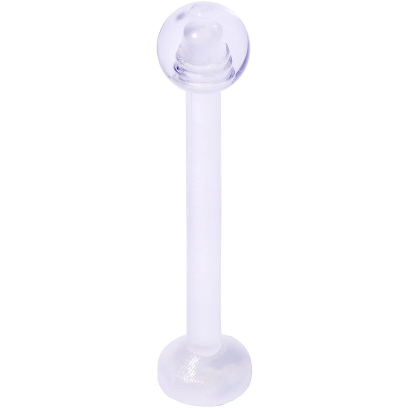 14G 5/8 Clear Flexible Bioplast Straight Barbell Retainer
