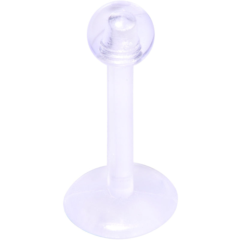 16G 5/16 Clear Flexible Bioplast Labret Monroe Tragus Retainer