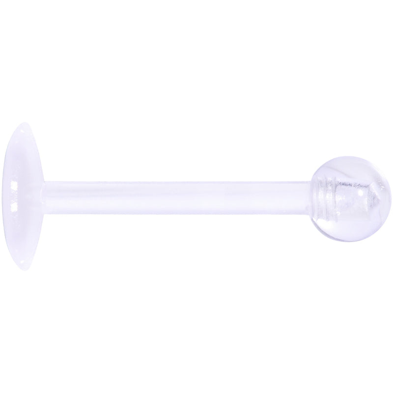 16G 3/8 Clear Flexible Bioplast Labret Monroe Tragus Retainer