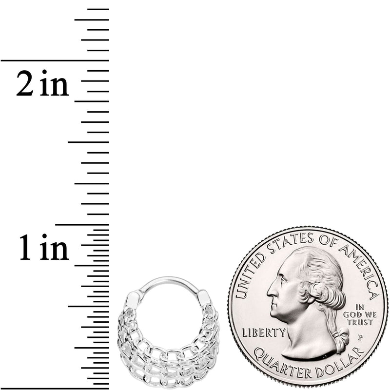 16G 3/8 Triple Chain Hinged Septum Ring