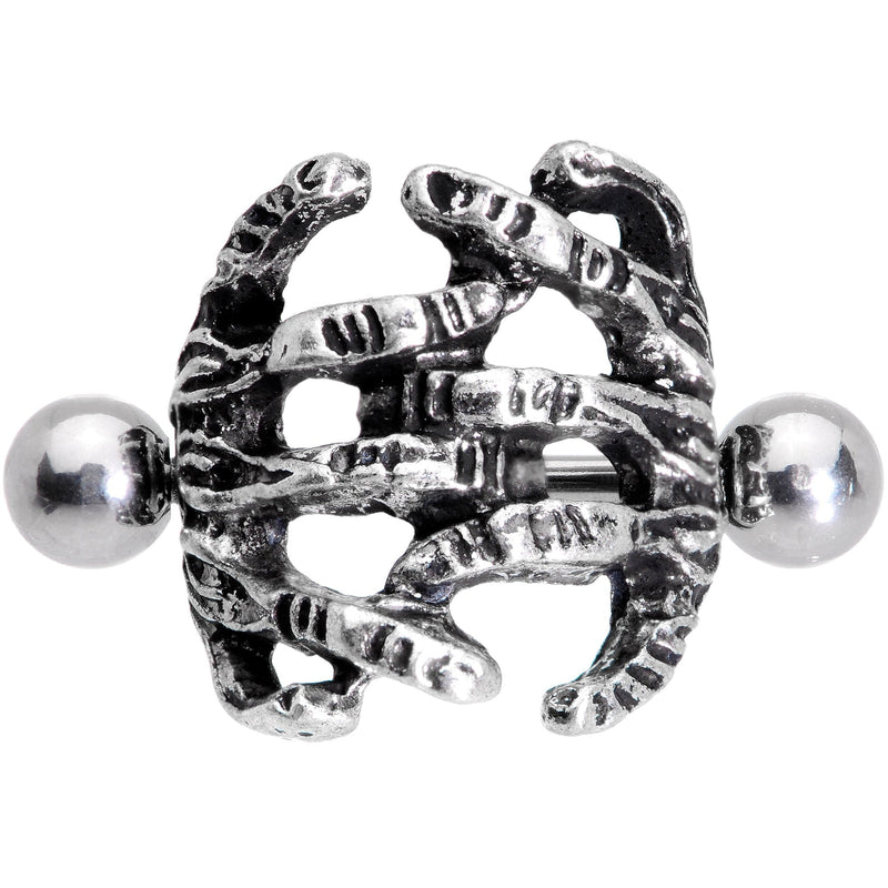 16G 7/16 Scary Halloween Skeleton Hands Cartilage Cuff