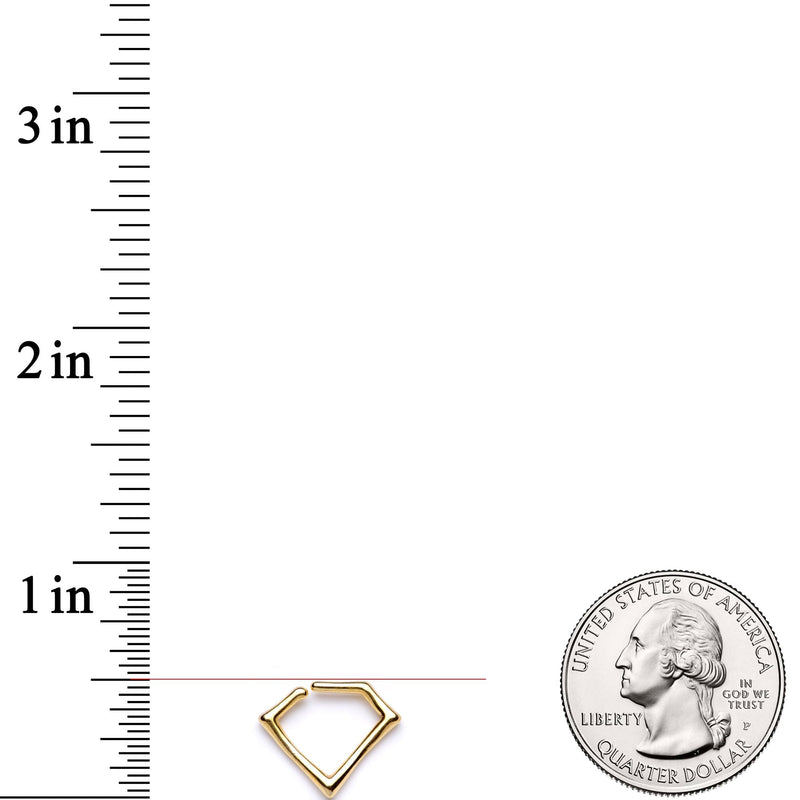 16G 5/16 Gold Tone Geometric Rhombus Closure Ring