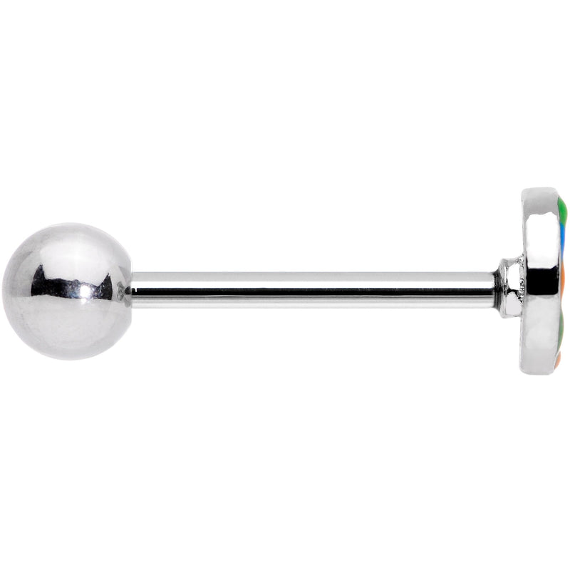 Hippie Rainbow Peace Sign Barbell Tongue Ring