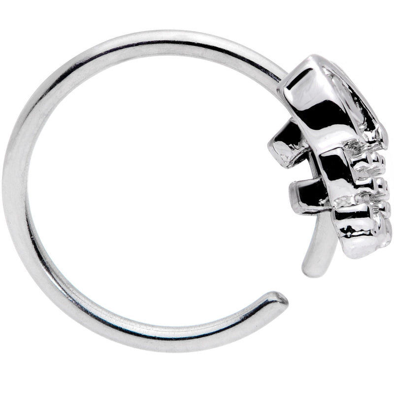 20G 5/16 Clear CZ Gem All About Owl Nose Hoop