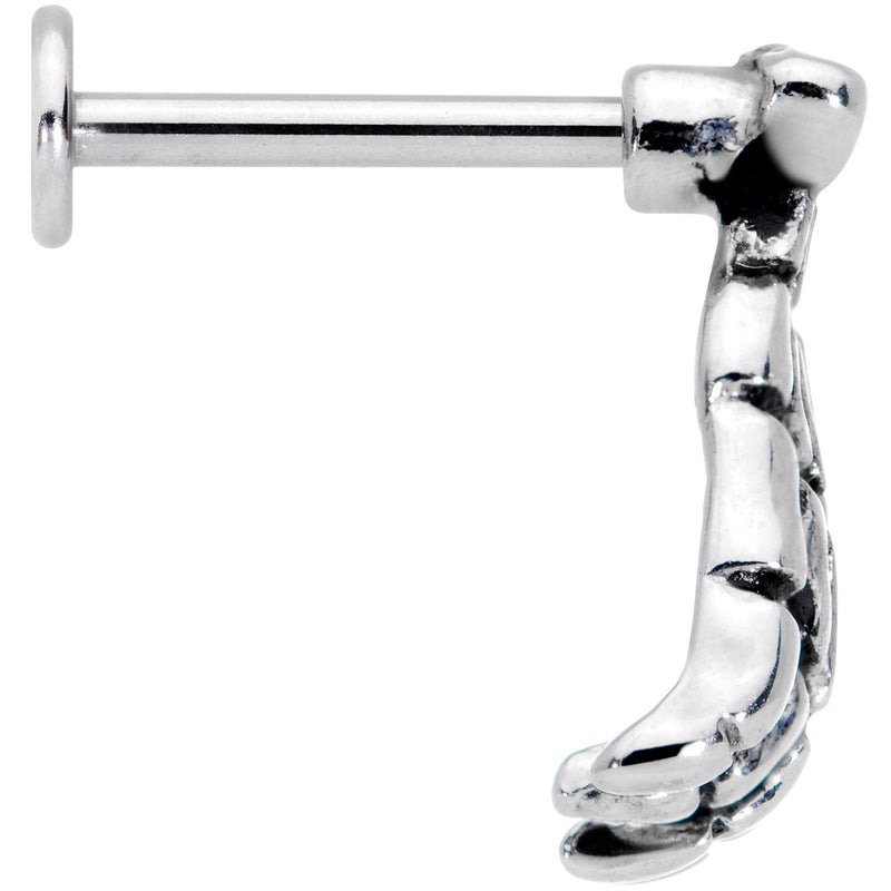 16G 5/16 Spooky Skeleton Hand Halloween Labret Monroe Tragus