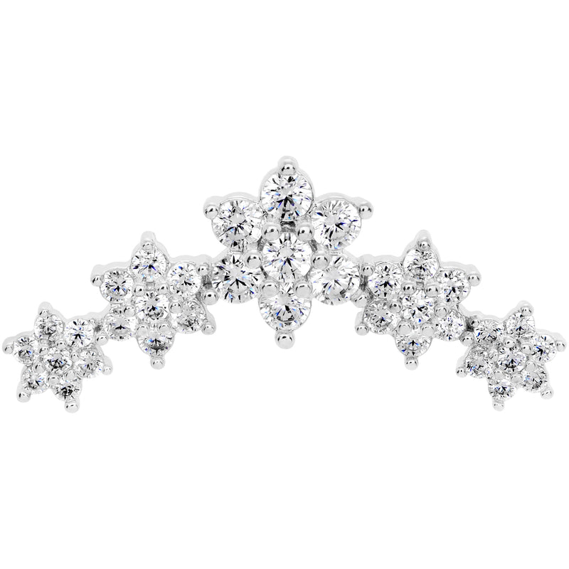 16G 5/16 Clear CZ Gem Floral Internal Thread Labret