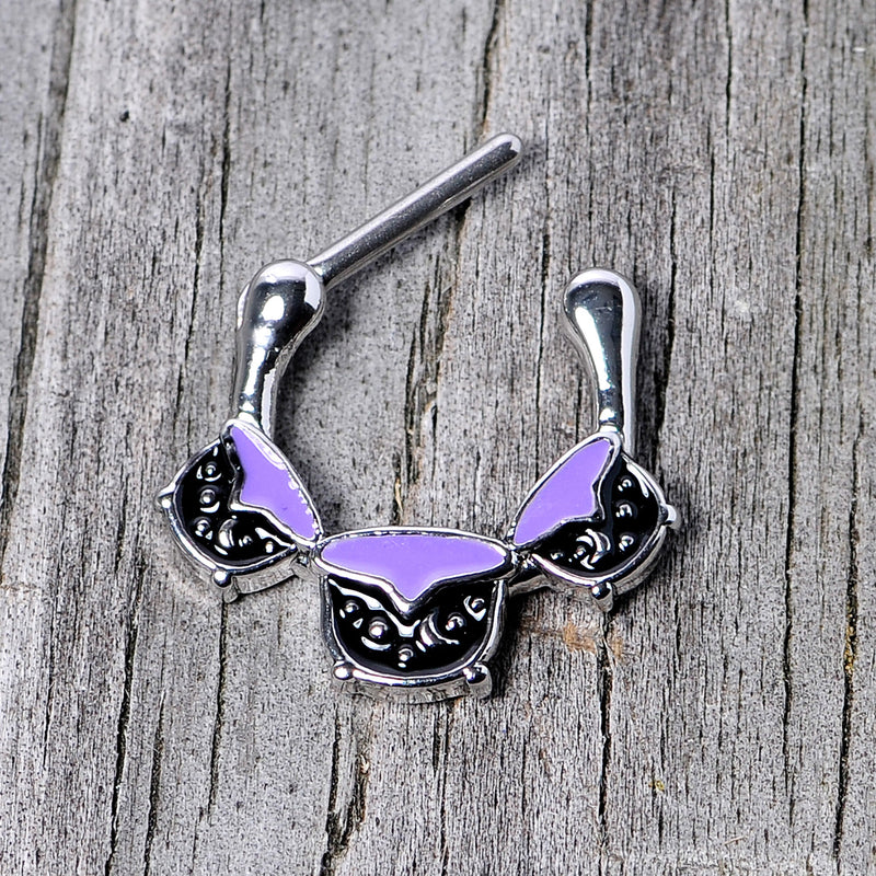 16G 3/8 Black Purple Cauldron Halloween Cartilage Clicker