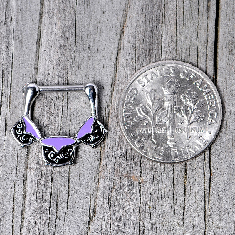 16G 3/8 Black Purple Cauldron Halloween Cartilage Clicker