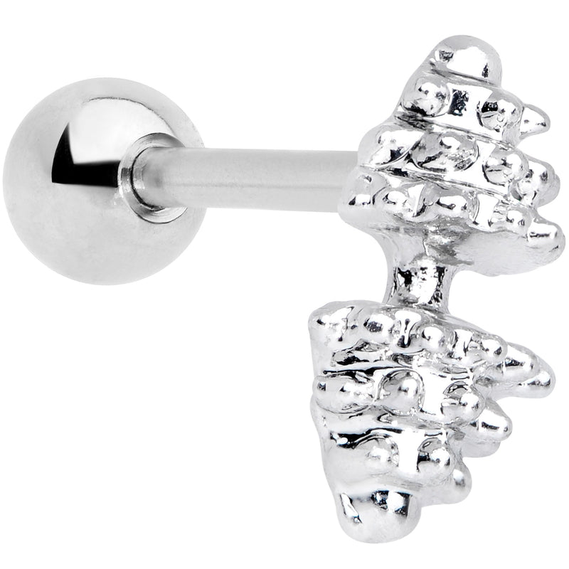 16G 1/4 Clear Gem Weightlifting Barbell Cartilage Tragus Earring
