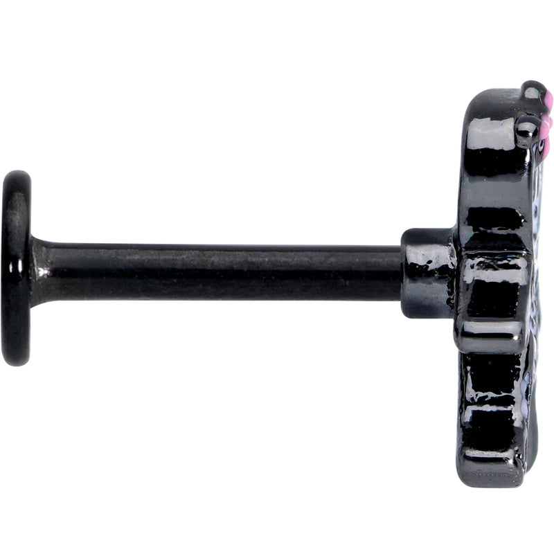 16G 5/16 Black Skeleton Girl Halloween Labret Monroe Tragus