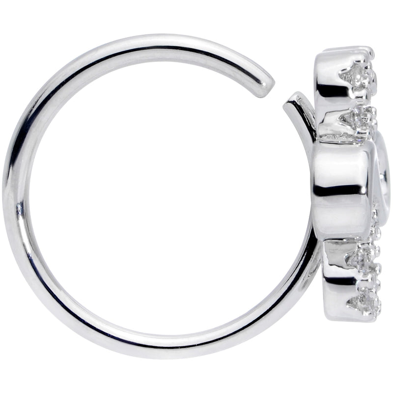 20G 5/16 Clear Gem Heart Shamrock St Patricks Day Nose Hoop