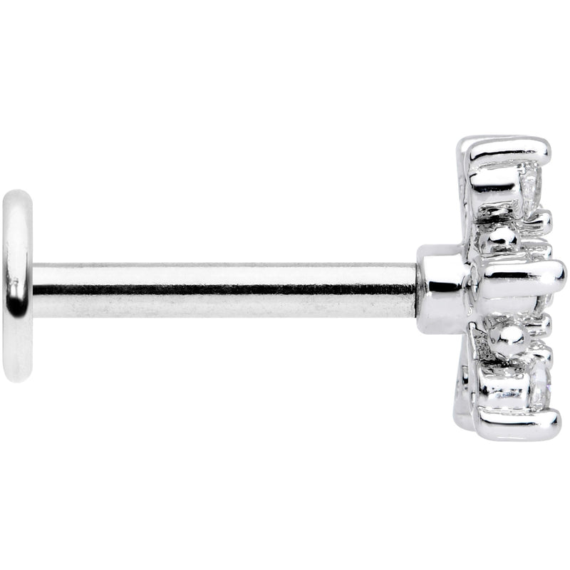 16G 5/16 Clear CZ Gem Snowflake Christmas Labret Monroe Tragus