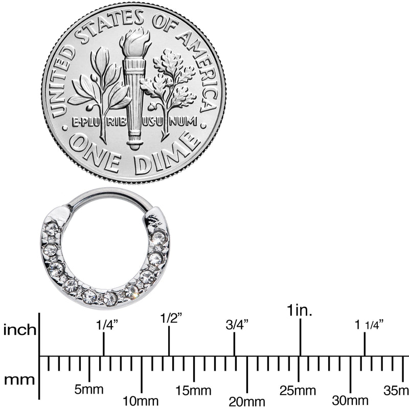 16G 5/16 Clear CZ Gem Grade 23 Titanium Total Glam Septum Clicker