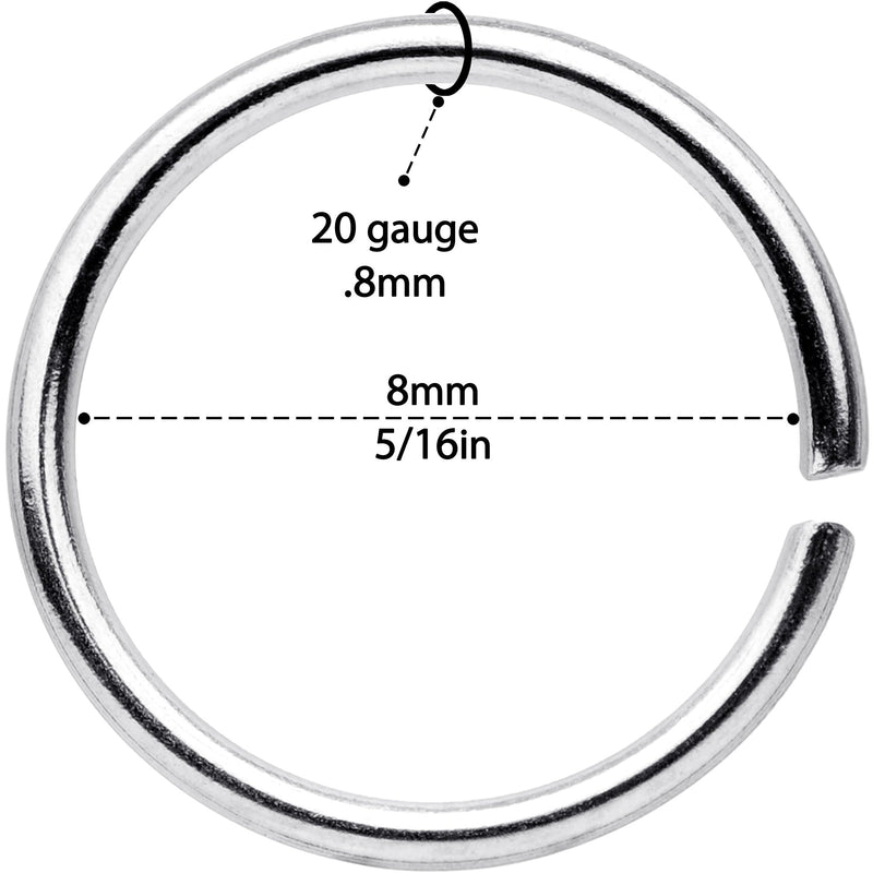 20G 5/16 Seamless Circular Ring Set of 12