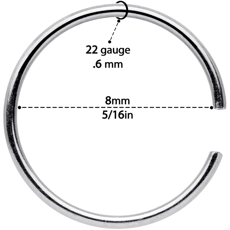 22G 5/16 Steel Gold Tone Anodized Seamless Circular Ring Set of 12