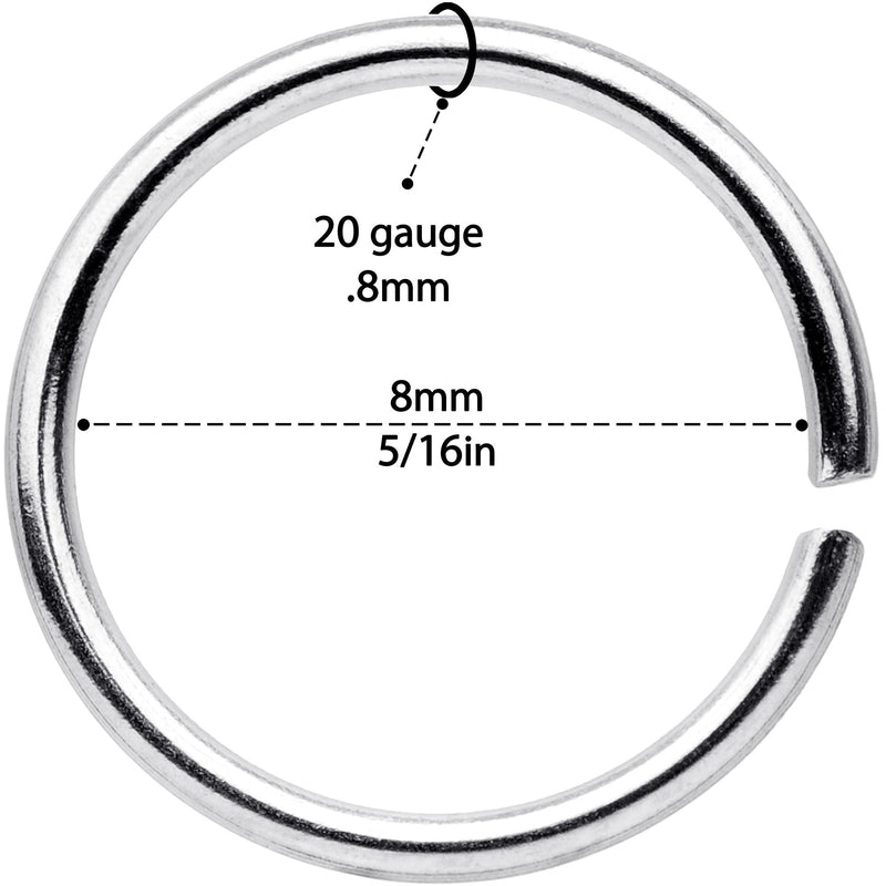 20G 5/16 Steel Rose Gold Tone Anodized Seamless Circular Ring Set of 12